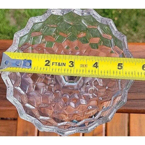 Fostoria American Pattern Clear Compote Stemmed 6 inches FLAW - Picture 7 of 14